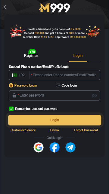 M999 Game APK Login