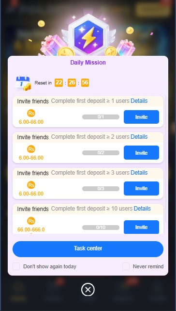 P44 Bet APK Invite Screen 2