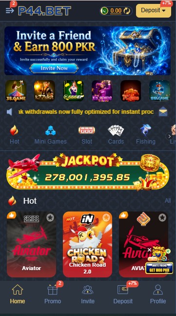 p44 bet apk home screen